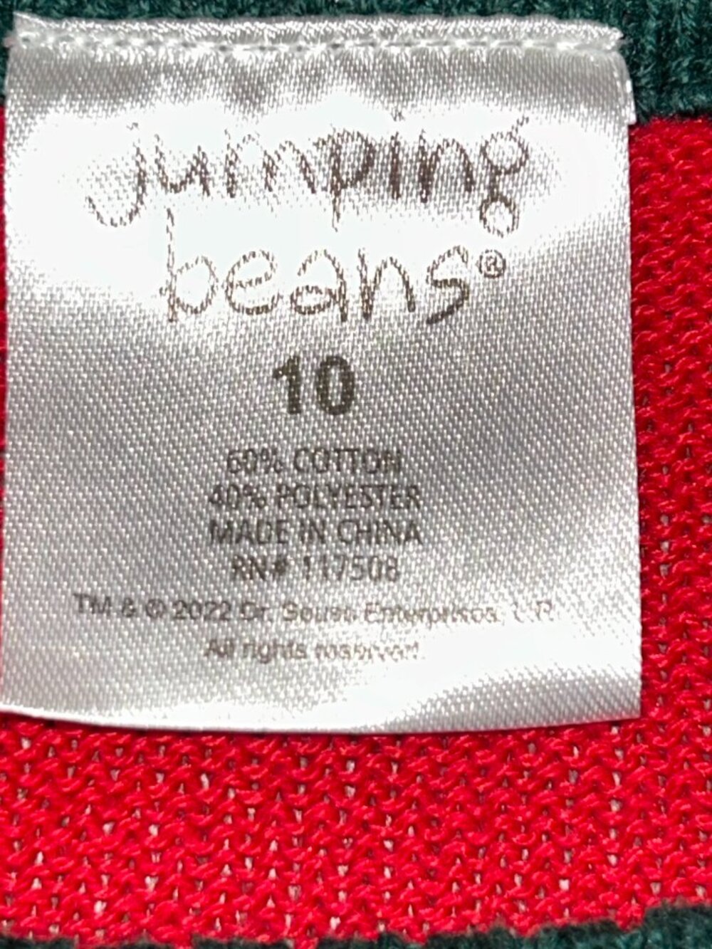 Youth Merry Grinchmas Grinch Sweater Ugly Christmas Jumping Beans Size 10 Red - Picture 3 of 4